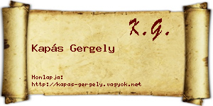 Kapás Gergely névjegykártya